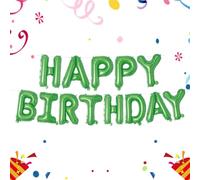 Bannière de ballons verts « Happy Birthday » en feuille de mylar de 40,6 cm, décoration de fête gonflable et décorations d'anniversaire pour femmes, hommes, garçons, filles, enfants et adultes