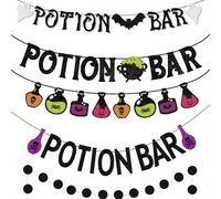 Bannière de bar à potions, thème martini, effet de saignement, bannière scintillante de bar à potions, guirlande pour décoration intérieure et extérieure, fournitures de décoration de fête d'Halloween