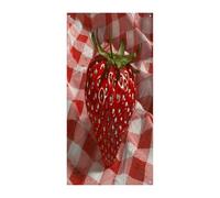 Bannière de bienvenue à carreaux rouges et blancs - Toile de fond décorative à suspendre pour porte d'entrée - Grande toile de fond amusante pour intérieur ou extérieur - 90 x 180 cm