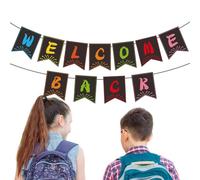 Bannière de bienvenue à l'école, bannière de bienvenue à l'école,Décoration suspendue pour le retour à l'école - Bannière suspendue pour l'école de bienvenue, panneau à accrocher à la mode