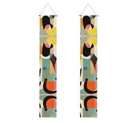 Bannière de bienvenue à suspendre, art moderne du milieu du siècle, drapeau vertical, panneau de porche, pour décoration intérieure et extérieure, 180 x 30,5 cm