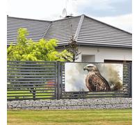 Bannière de bienvenue - Bannière de vacances aquarelle de faucon assis dans l'arbre - Bannière murale à suspendre pour photo - Toile de fond avec 4 trous - Décoration de fête