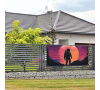 Bannière de bienvenue - Bannière de vacances - Astronaute cool - Bannière murale à suspendre - Drapeau photo - Toile de fond avec 4 trous - Panneau de porche - Bannière de porte - Décoration de fête