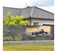 Bannière de bienvenue - Bannière de vacances - Bannière murale d'avion - Bannière murale pour photo - Toile de fond avec 4 trous - Panneau de porche - Couverture de décoration de fête - Fournitures de