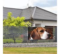 Bannière de bienvenue - Bannière de vacances - Beagle mignon - Bannière murale à suspendre - Drapeau pour photo - Toile de fond avec 4 trous - Panneau de porte - Décoration de fête - Fournitures de