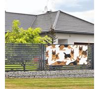 Bannière de bienvenue - Bannière de vacances - Berger allemand - Bannière murale à suspendre - Drapeau photo - Toile de fond avec 4 trous - Panneau de porte - Décoration de fête - Petite taille