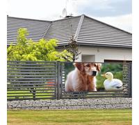 Bannière de bienvenue - Bannière de vacances - Chien et canard - Bannière murale à suspendre - Drapeau photo - Toile de fond avec 4 trous - Décoration de porte - Fournitures de fête - Petite taille