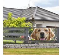 Bannière de bienvenue - Bannière de vacances Golden Retriever - Bannière murale à suspendre - Drapeau photo - Toile de fond avec 4 trous - Panneau de porche - Bannière de porte - Décoration de fête