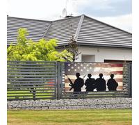 Bannière de bienvenue - Bannière de vacances - Journée des forces armées - Bannière murale américaine à suspendre - Drapeau photo - Toile de fond avec 4 trous - Décoration de porte - Fournitures de