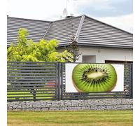 Bannière de bienvenue - Bannière de vacances - Kiwi vert - Bannière murale à suspendre - Drapeau pour photo - Toile de fond avec 4 trous - Panneau de porche - Décoration de fête - Petite taille