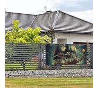 Bannière de bienvenue - Bannière de vacances nautique vintage - Bateau de pirate - Bannière murale à suspendre - Drapeau photo - Toile de fond avec 4 trous - Bannière de porte - Décoration de fête