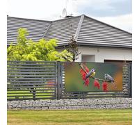 Bannière de bienvenue - Bannière de vacances - Oiseaux d'automne - Bannière murale à suspendre pour photo - Toile de fond avec 4 trous - Panneau de porche - Bannière de porte - Décoration de fête