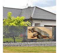 Bannière de bienvenue - Bannière de vacances - Tortues sur la plage - Bannière murale à suspendre - Drapeau photo - Toile de fond avec 4 trous - Décoration de porte - Fournitures de fête - Petite