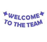 Bannière de bienvenue bleue pour rejoindre l'équipe, cadeaux de bienvenue, décorations pour les nouveaux employés, décorations de bannière de célébration à paillettes, sans bricolage pour la fête