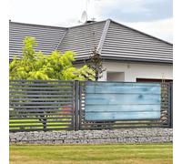 Bannière de bienvenue en bois bleu à suspendre au mur avec 4 trous - Bannière de porte - Décoration de fête - Petite taille