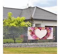 Bannière de bienvenue en forme de cœur à suspendre au mur avec 4 trous - Décoration de fête - Petite taille