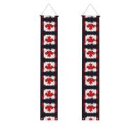 Bannière de bienvenue imprimée drapeau canadien - Bannière de décoration de fête festive adaptée pour les clôtures de patio et les porches
