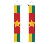 Bannière de bienvenue imprimée drapeau du Cameroun à suspendre, drapeaux verticaux pour décoration intérieure et extérieure, 180 x 30 cm