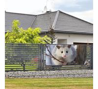 Bannière de bienvenue Opossum dans la neige à suspendre au mur - Toile de fond avec 4 trous - Décoration de porte - Fournitures de fête - Taille M