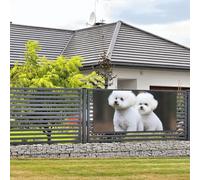 Bannière de bienvenue pour fête de bienvenue - Bannière de bichon frisé à suspendre au mur - Bannière pour photo - Toile de fond avec 4 trous - Décoration de fête - Petite taille
