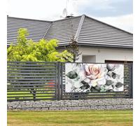 Bannière de bienvenue pour fête de vacances - Aquarelle florale - Bannière murale à suspendre - Bannière pour photo - Toile de fond avec 4 trous - Bannière de porte - Décoration de fête - Fournitures