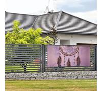 Bannière de bienvenue pour fête de vacances, attrape-rêves, bannière murale à suspendre, drapeau, photographie, toile de fond avec 4 trous, panneau de porche, bannière de porte, décoration de fête