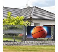 Bannière de bienvenue pour fête de vacances, ballon de basket-ball, bannière murale à suspendre, drapeau, photographie, toile de fond avec 4 trous, panneau de porche, bannière de porte, décoration de
