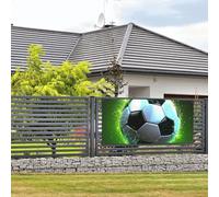 Bannière de bienvenue pour fête de vacances, ballon de football, bannière murale à suspendre pour photo, photographie, toile de fond avec 4 trous, panneau de porche, bannière de porte, décoration de