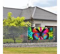 Bannière de bienvenue pour fête de vacances - Bannière colorée à suspendre au mur - Drapeau pour photographie - Toile de fond avec 4 trous - Panneau de porche - Bannière de porte - Décoration de fête