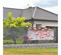 Bannière de bienvenue pour fête de vacances, bannière de flamants roses, bannière murale, drapeau, photographie, toile de fond avec 4 trous, panneau de porche, bannière de porte, décoration de fête