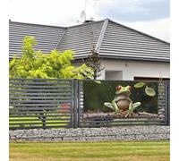 Bannière de bienvenue pour fête de vacances - Bannière de paix - Grenouille - Bannière murale à suspendre - Drapeau pour photo - Toile de fond avec 4 trous - Panneau de porche - Décoration de fête
