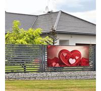 Bannière de bienvenue pour fête de vacances - Bannière « Happy Valentine's Day » à suspendre au mur - Bannière pour photo - Toile de fond avec 4 trous - Bannière de porte - Décoration de fête