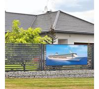 Bannière de bienvenue pour fête de vacances, bateau de croisière, bannière murale à suspendre pour photo, photographie, toile de fond avec 4 trous, panneau de porche, bannière de porte, décoration de