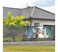 Bannière de bienvenue pour fête de vacances - Bonhomme de neige - Bannière murale à suspendre - Drapeau pour photo - Toile de fond avec 4 trous - Panneau de porte - Décoration de fête - Fournitures de