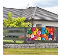 Bannière de bienvenue pour fête de vacances - Boutons colorés - Bannière murale à suspendre - Drapeau pour photo - Toile de fond avec 4 trous - Panneau de porte - Décoration de fête - Fournitures de