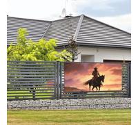 Bannière de bienvenue pour fête de vacances cowboy West - Bannière murale à suspendre - Drapeau photo - Toile de fond avec 4 trous - Panneau de porte - Décoration de fête - Petite taille