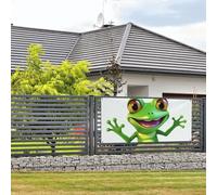 Bannière de bienvenue pour fête de vacances - Grenouille verte - Bannière murale à suspendre pour photo - Toile de fond avec 4 trous - Panneau de porte - Décoration de fête - Fournitures de fête