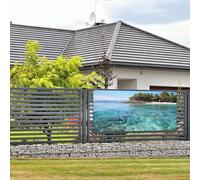 Bannière de bienvenue pour fête de vacances, île Fidji et mer transparente, bannière murale à suspendre pour photo, photographie, toile de fond avec 4 trous, panneau de porche, bannière de porte