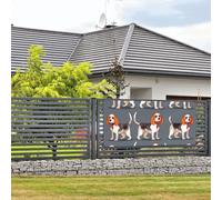 Bannière de bienvenue pour fête de vacances, motif beagle, bannières murales à suspendre pour photo, photographie, toile de fond avec 4 trous, panneau de porche, bannière de porte, décoration de fête
