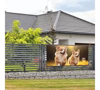 Bannière de bienvenue pour fête de vacances - Motif chien corgi mignon - Bannière murale à suspendre - Drapeau photo - Toile de fond avec 4 trous - Décoration de porte - Fournitures de fête - Taille M