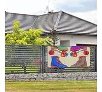 Bannière de bienvenue pour fête de vacances rétro colorée avec patins à roulettes - Bannière murale à suspendre pour photo - Toile de fond avec 4 trous - Bannière de porte - Décoration de fête