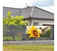 Bannière de bienvenue pour fêtes de fin d'année, colibri, tournesol, bannière murale à suspendre, drapeau, photographie, toile de fond avec 4 trous, panneau de porche, bannière de porte, décoration de