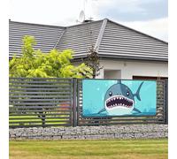 Bannière de bienvenue pour fêtes de fin d'année, motif requin flottant dans l'eau, bannière murale à suspendre pour photo, photographie, toile de fond avec 4 trous, panneau de porche, bannière de