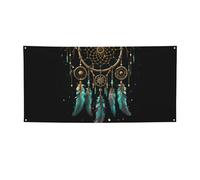 Bannière de bienvenue pour photographie - Attrape-rêves - Bannière sombre - Accessoires photo pour clôture, anniversaire, jardin - Fournitures de fête - Décoration murale - 119 x 61 cm