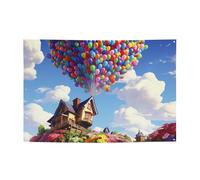 Bannière de bienvenue pour photographie - Ballon coloré et panneau de maison - Accessoires photo pour clôture, anniversaire, jardin, fête, faveurs - Décoration murale - 180 x 120 cm