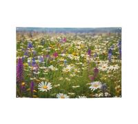 Bannière de bienvenue pour photographie - Bannière de fond de prairie printanière - Accessoires photo pour clôture, anniversaire, jardin, fête, fête, faveurs, décoration murale, drapeau 180 x 119 cm