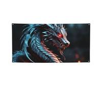 Bannière de bienvenue pour photographie - Bannière de fond - Dragon - Accessoires photo pour clôture, anniversaire, jardin, fête, faveurs, décoration murale, drapeau 180 x 89 cm