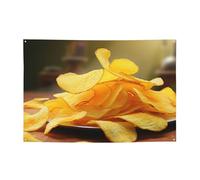 Bannière de bienvenue pour photographie - Bannière de fond - Frites de pommes de terre - Accessoires photo - Bannière pour clôture, anniversaire, jardin, fête - Décoration murale - 180 x 120 cm