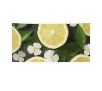 Bannière de bienvenue pour photographie - Bannière de fond - Motif citron frais - Accessoires photo - Bannière pour clôture, anniversaire, jardin - Fournitures de fête - Décoration murale - 180 x 89