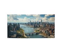 Bannière de bienvenue pour photographie - Bannière de fond New York Manhattan - Accessoires photo - Bannière pour clôture, anniversaire, jardin, fête - Décoration murale - 119 x 61 cm